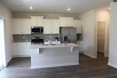 The spacious island allows room for counter seating.