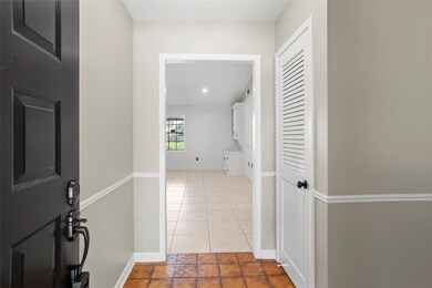 This photo shows a welcoming entryway with a black