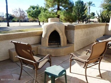 Front patio fireplace