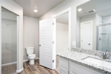 Spacious bathroom countertops are perfect for gett