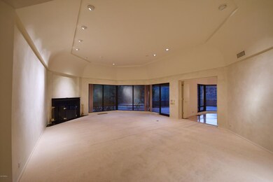 Living room with fireplace.