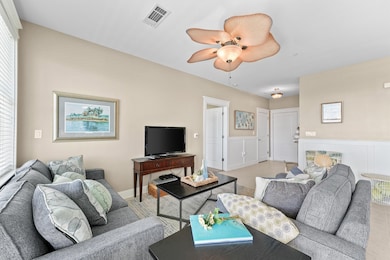 Another view of the living room highlights its spa