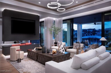 Living area with wood finished floors, a multi sid
