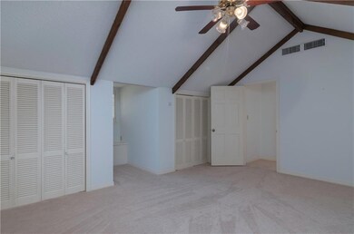 Large bedroom upstairs has 2 nice closets, cathedr