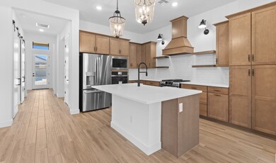Kitchen with pendant lighting