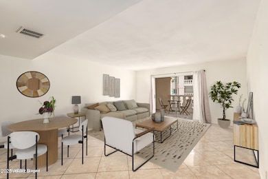 Virtually Staged Living Room and Dining