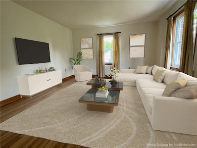 Living room virtually staged