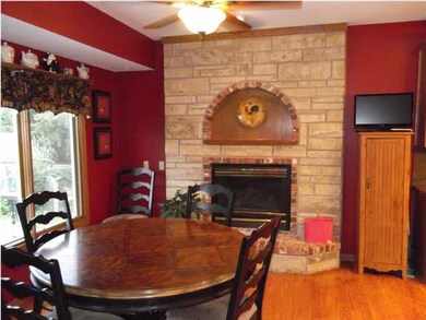 Kitchen hearth area with fireplace