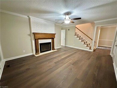 Living room with fireplace