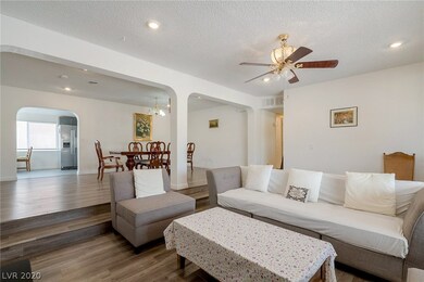 Ceiling fan in living area