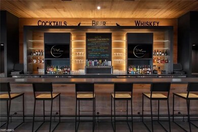 Bar with wooden ceiling and a bar