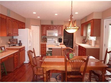 Kitchen. Large kitchen has beautiful hardwood floo