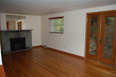 Living Room with wood burning fireplace