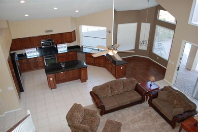 view of kitchen from loft