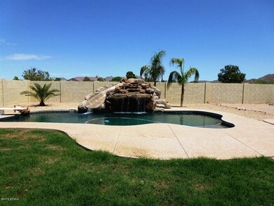 Pool with waterfall and slide