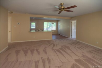 Huge Sized Living Room that is Open to Kitchen has