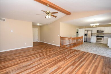 Vaulted great room with nice floors