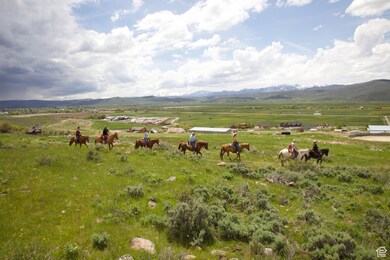 Mountain view with agricultural land and rural landscape