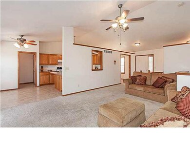 View of kitchen from living room