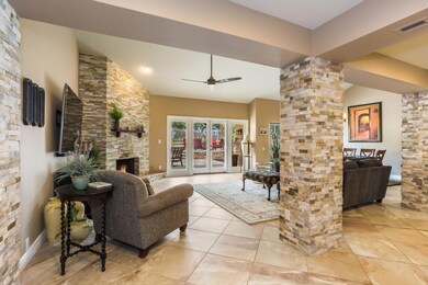 Living Room - stacked stone detail