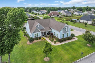 Aerial perspective of suburban area