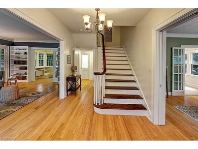 Classic staircase leading to the second floor gree