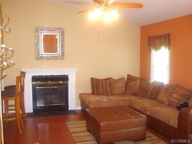 Vaulted ceiling, woodburning fireplace, open plan