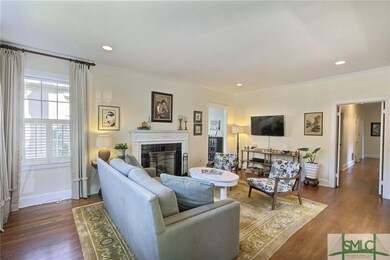 Living room with gas fireplace.