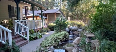 entrance and waterfall
