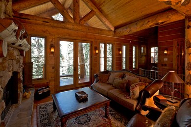 Living room with frenchdoors out to deck