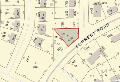 Map showing property parcels