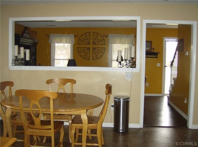 Kitchen view into living room