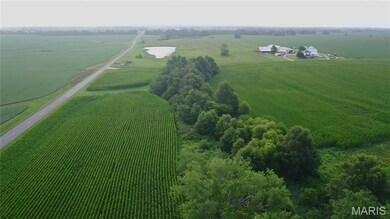 Aerial view of sparsely populated area with abundant farmland