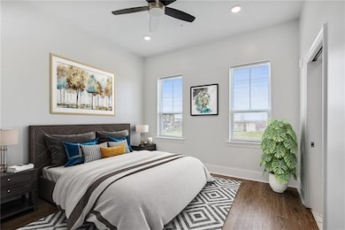 virtually staged primary bedroom
