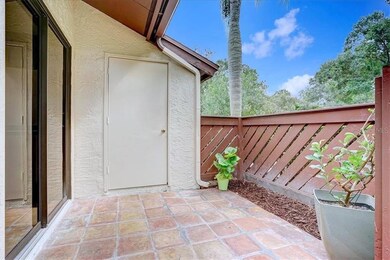 Private front patio with large storage closet for 