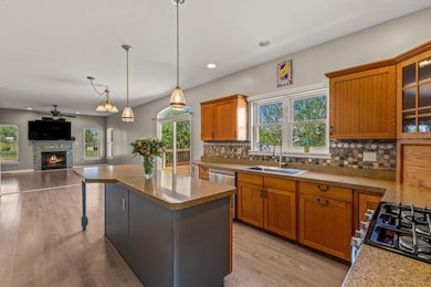 Kitchen overlooking living room