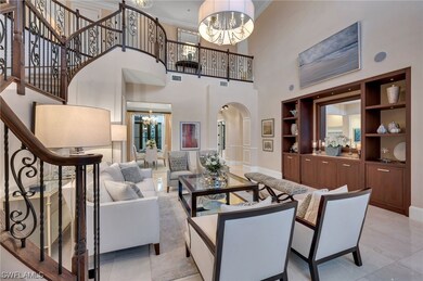 The formal living room is spacious yet cozy at the