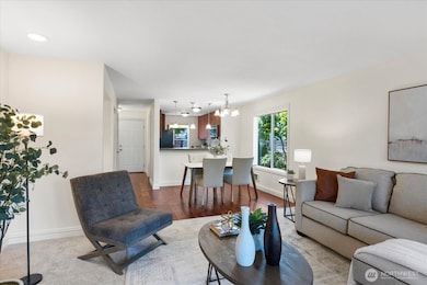 From Living room toward dining room & kitchen
