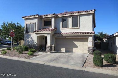 Front yard and garage