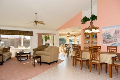 Vaulted living and dining areas.