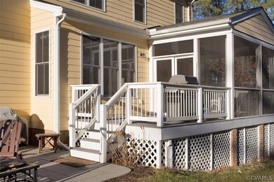 screen porch with rear deck and patio