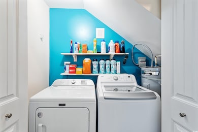 Washroom with separate washer and dryer
