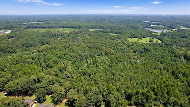 Aerial view with a wooded view