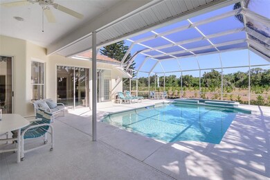 The screened lanai and large pool and spa provide 