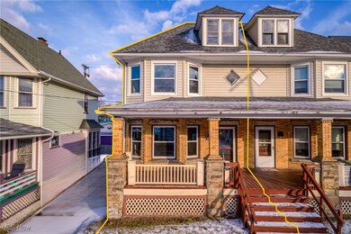 View of front facade featuring covered porch
