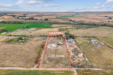 View of rural area with property boundaries highlighted