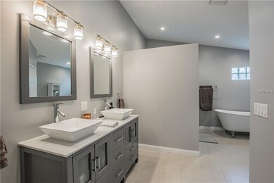 Newly renovated master bathroom with dual vanities