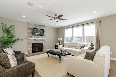 9 Foot Ceilings and Stacked Stone Fireplace
