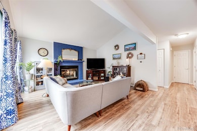 Large living room with fireplace