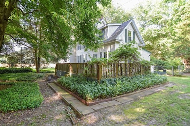 Residence with large wooden deck